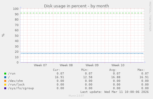 Disk usage in percent