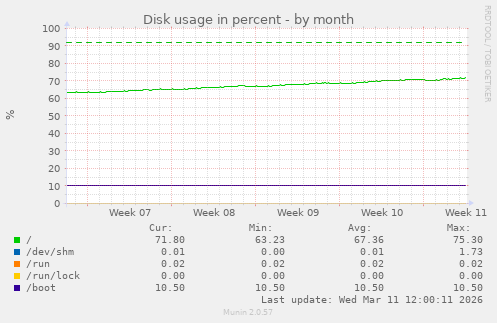 Disk usage in percent